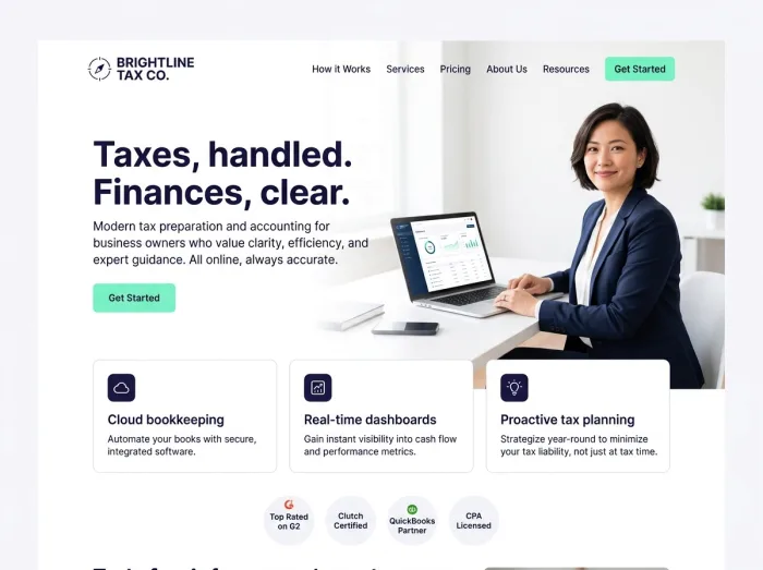 Brightline Tax Co. — Accountants website design