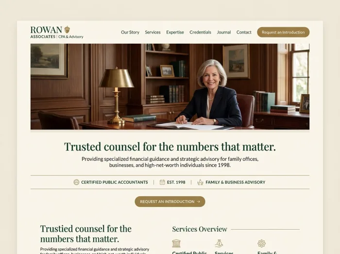 Rowan & Associates — Accountants website design