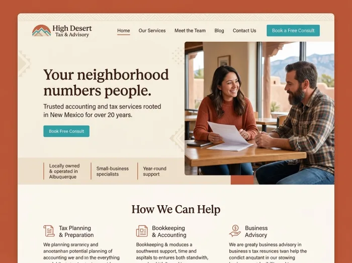 High Desert Tax — Accountants website design