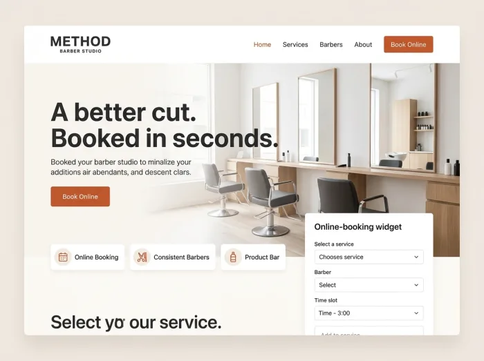 Method Barber Studio — Barber Shops website design