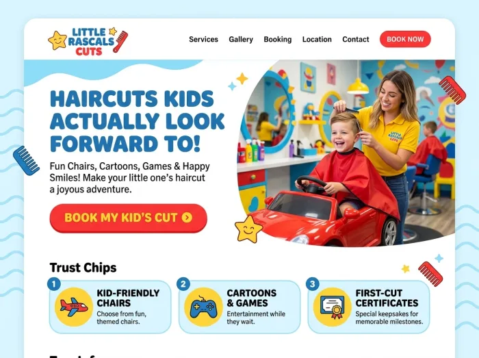 Little Rascals Cuts — Barber Shops website design