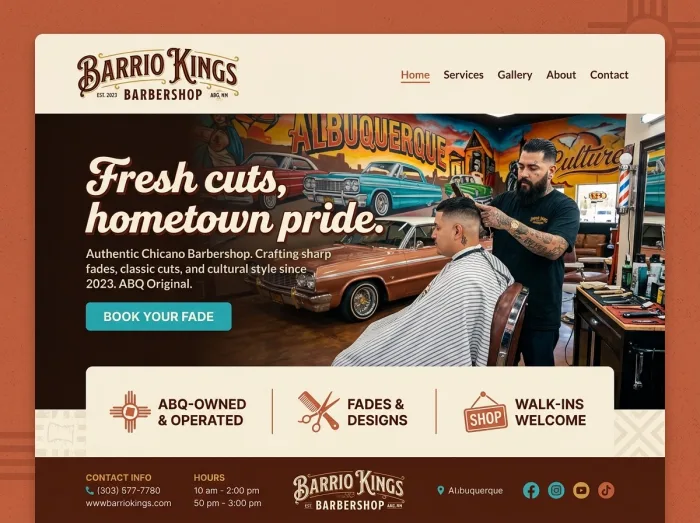 Barrio Kings Barbershop — Barber Shops website design