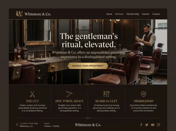 Whitmore & Co. — Barber Shops website design