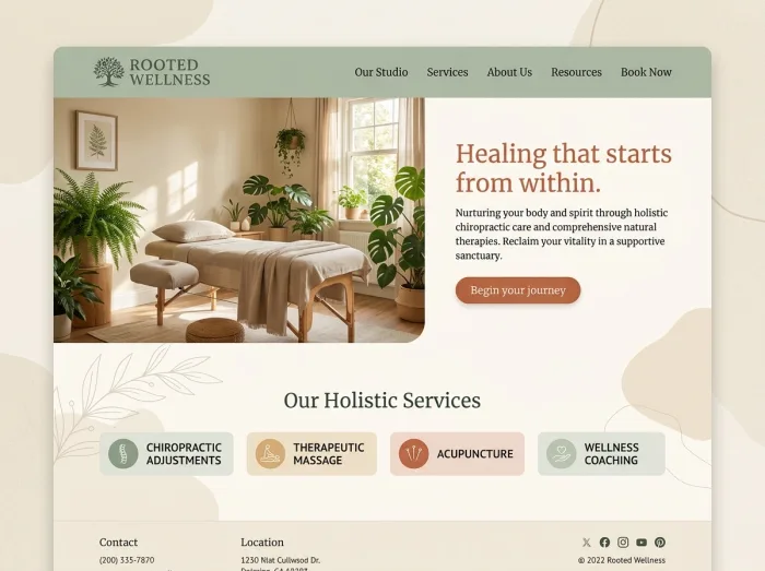 Rooted Wellness — Chiropractors website design