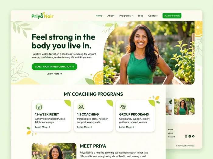 Priya Nair — Coaches website design