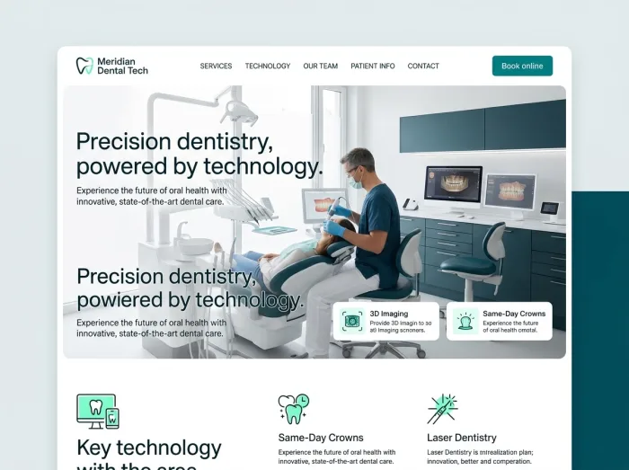 Meridian Dental Tech — Dentists website design
