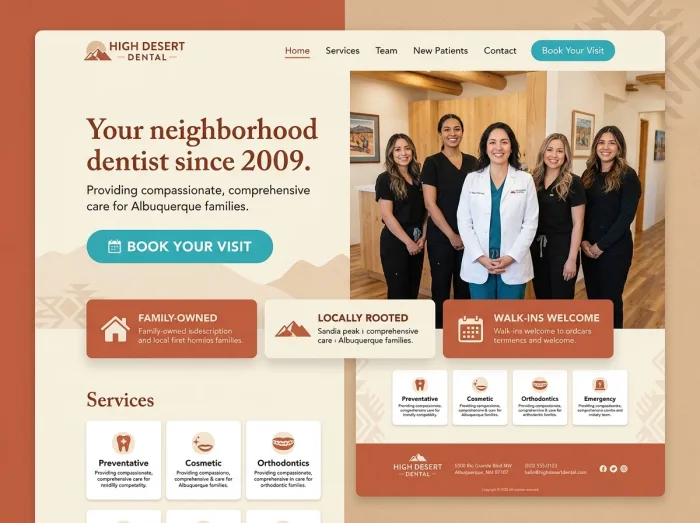 High Desert Dental — Dentists website design