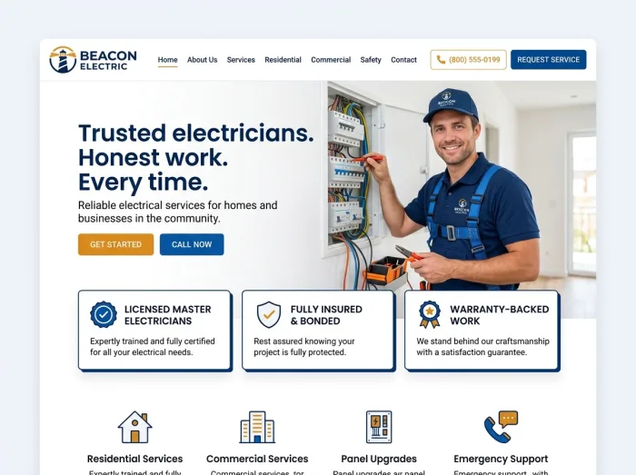 Beacon Electric — Electricians website design