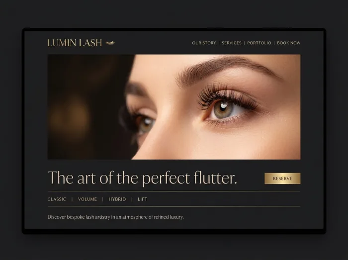 Lumin Lash — Eyelashes website design