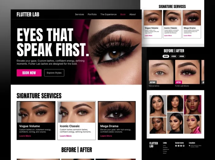 Flutter Lab — Eyelashes website design
