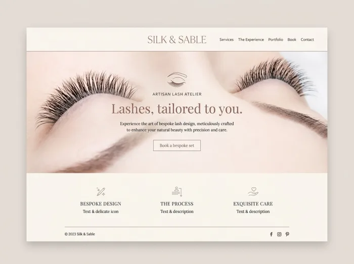 Silk & Sable — Eyelashes website design