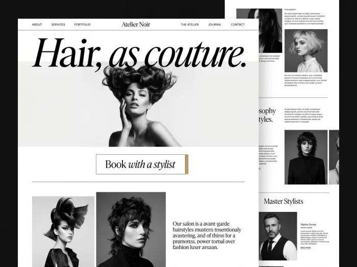 Atelier Noir — Hair Salons website design