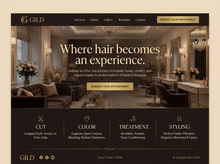 Gild — Hair Salons website design