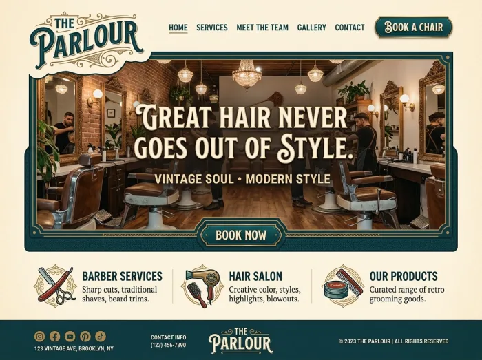 The Parlour — Hair Salons website design