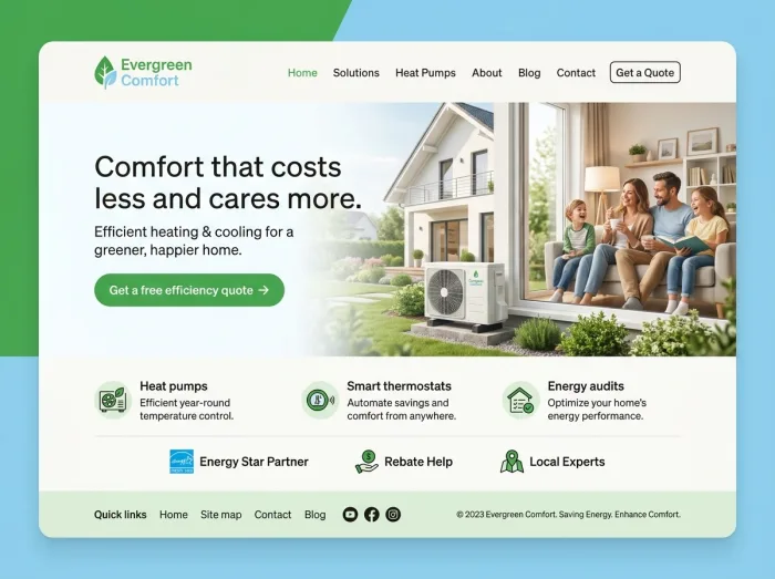 Evergreen Comfort — HVAC website design