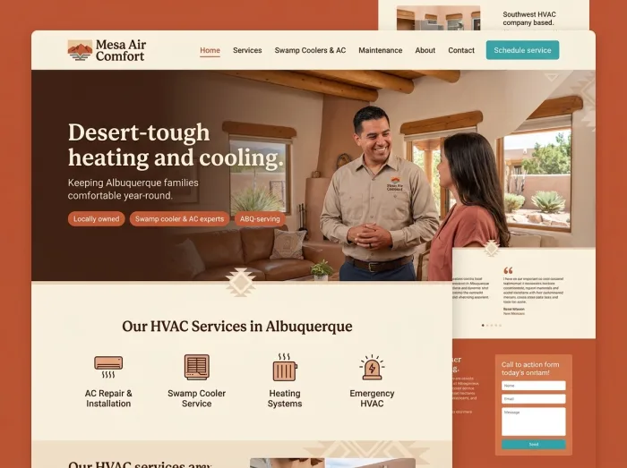 Mesa Air Comfort — HVAC website design