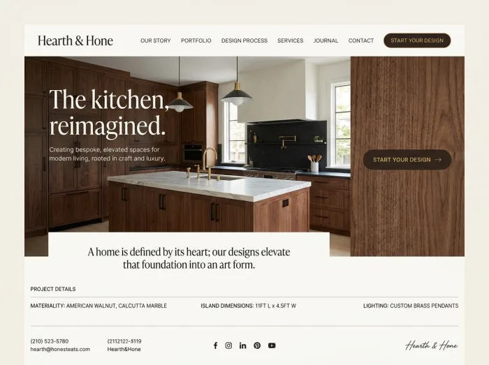 Hearth & Hone — Kitchen Remodelers website design