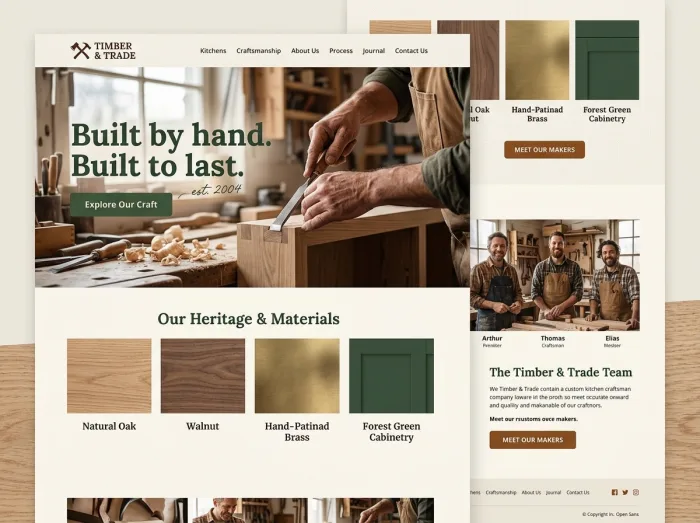 Timber & Trade — Kitchen Remodelers website design