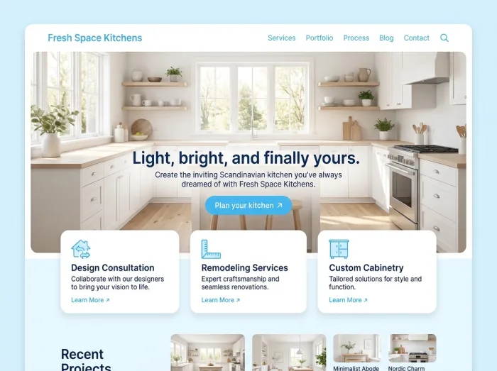Fresh Space — Kitchen Remodelers website design