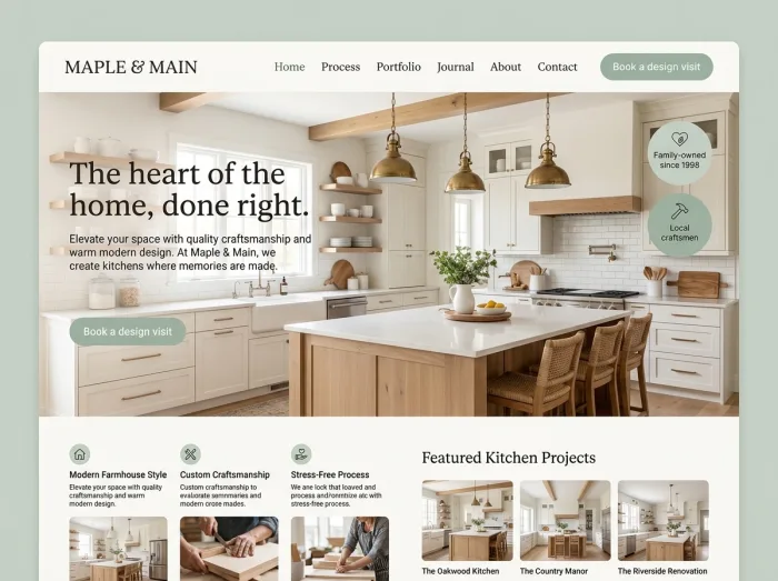 Maple & Main — Kitchen Remodelers website design