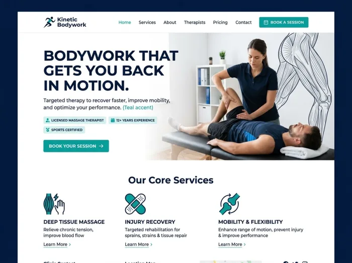 Kinetic Bodywork — Massage website design