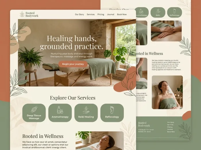 Rooted Bodywork — Massage website design