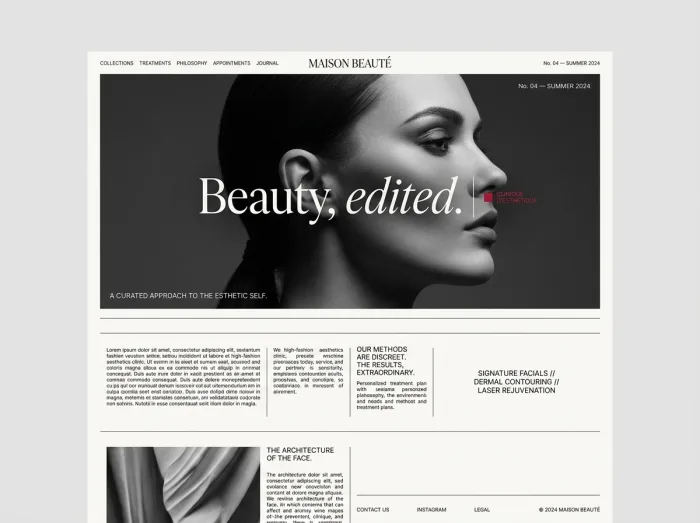 Vogue Editorial — Med Spas & Beauty website design