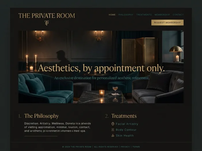 Quiet Luxury Club — Med Spas & Beauty website design