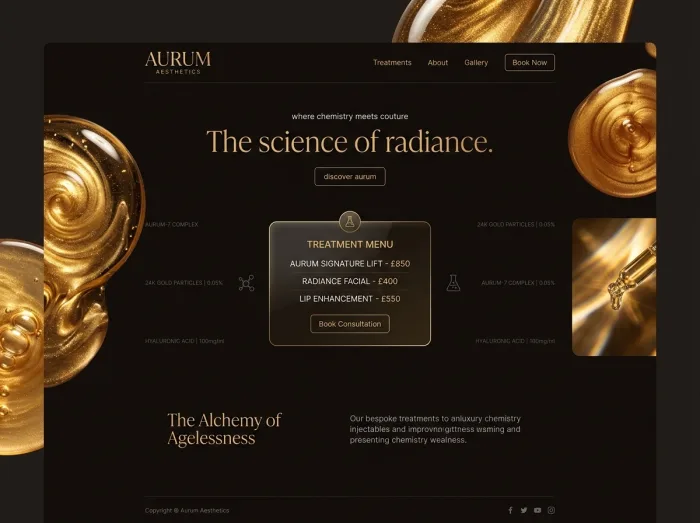 Liquid Gold — Med Spas & Beauty website design