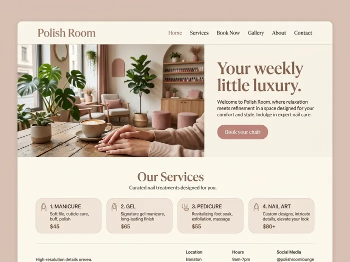 Polish Room — Nail Salons website design