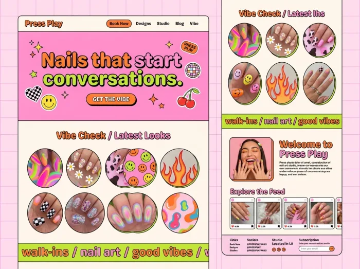 Press Play — Nail Salons website design