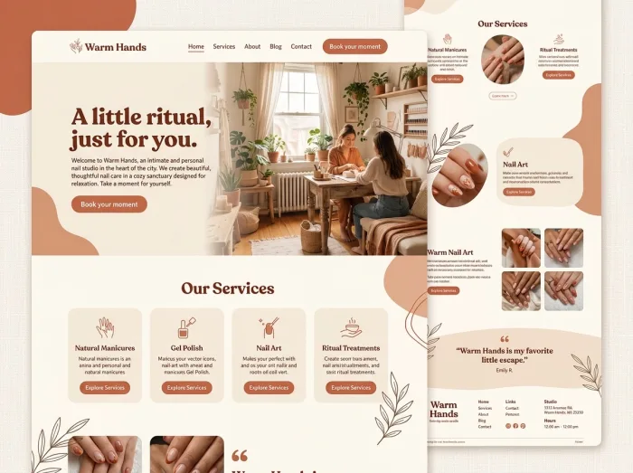 Warm Hands — Nail Salons website design