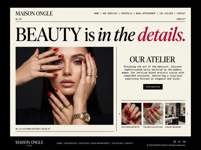 Maison Ongle — Nail Salons website design