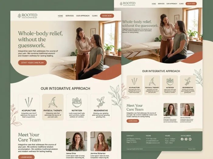 Rooted Health — Pain & Medical Clinics website design