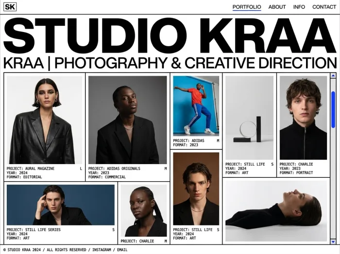 Studio Kraa — Photographers website design