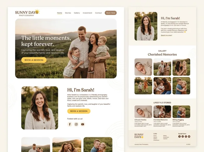 Sunny Days — Photographers website design