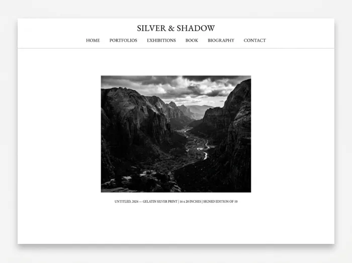 Silver & Shadow — Photographers website design