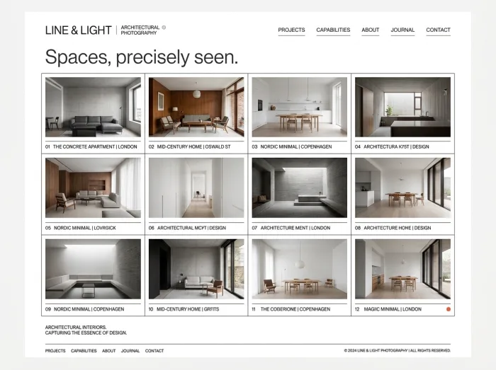 Line & Light — Photographers website design