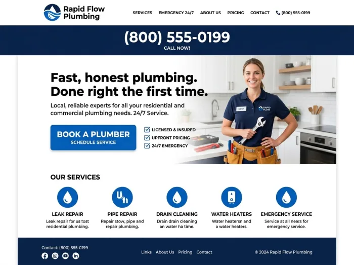 Rapid Flow Plumbing — Plumbers website design