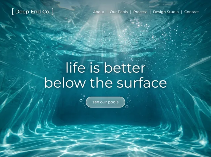 Underwater — Pool Builders website design