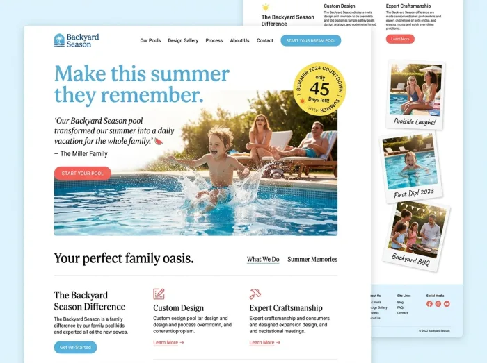 Summer Editorial — Pool Builders website design