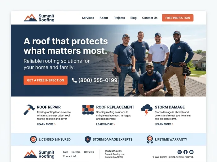 Summit Roofing — Roofing website design
