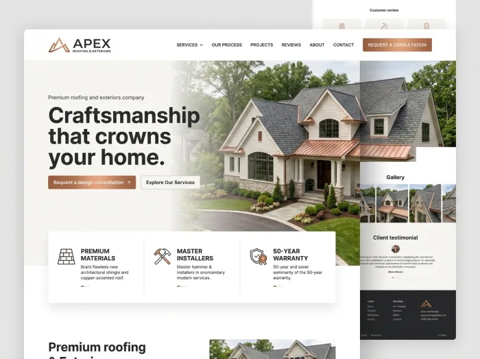 Apex Roofing & Exteriors — Roofing website design