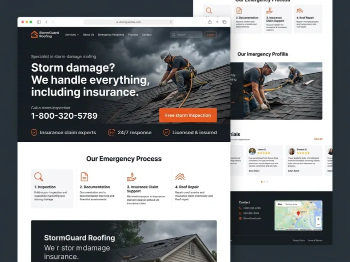 StormGuard Roofing — Roofing website design