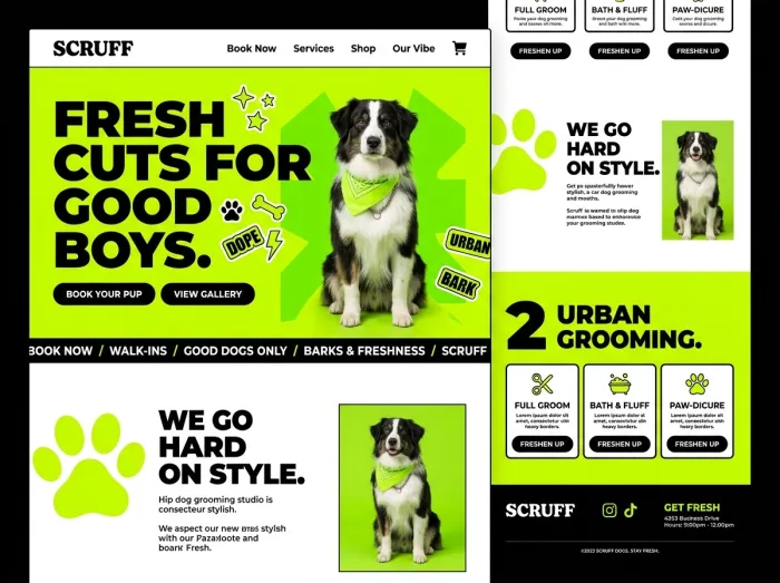 Scruff — Vets & Grooming website design
