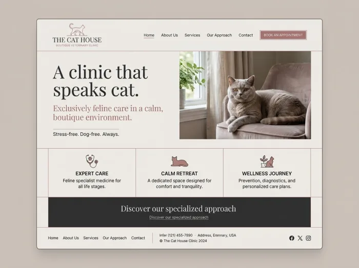 Cat Boutique — Vets & Grooming website design