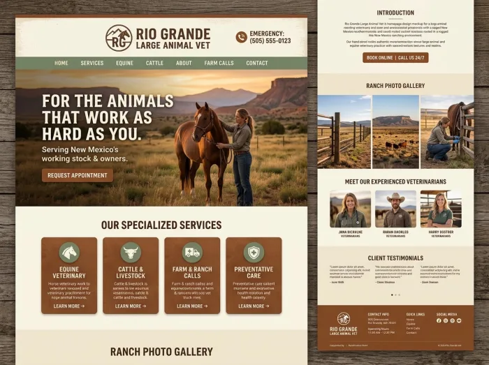 Ranch & Equine — Vets & Grooming website design